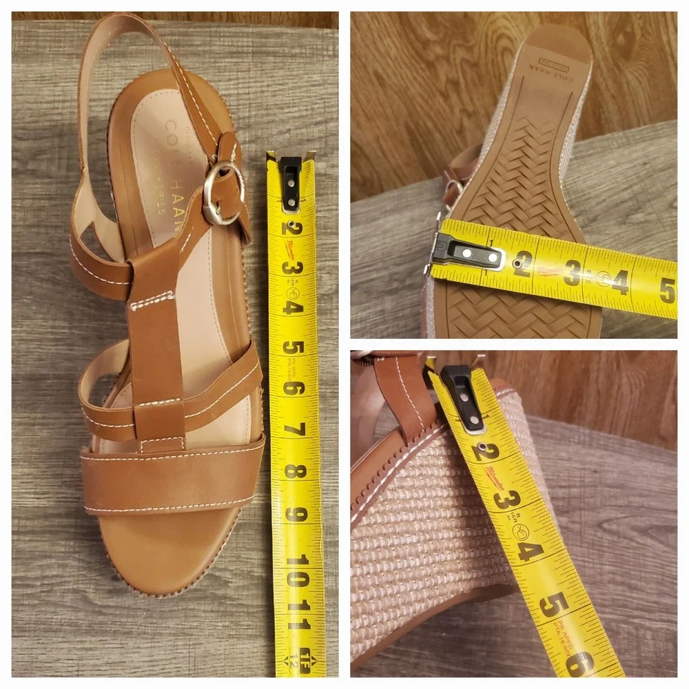 Cole Haan‎ Cloud All Day Espadrille Wedge Sandals Women's Size 10 Brown